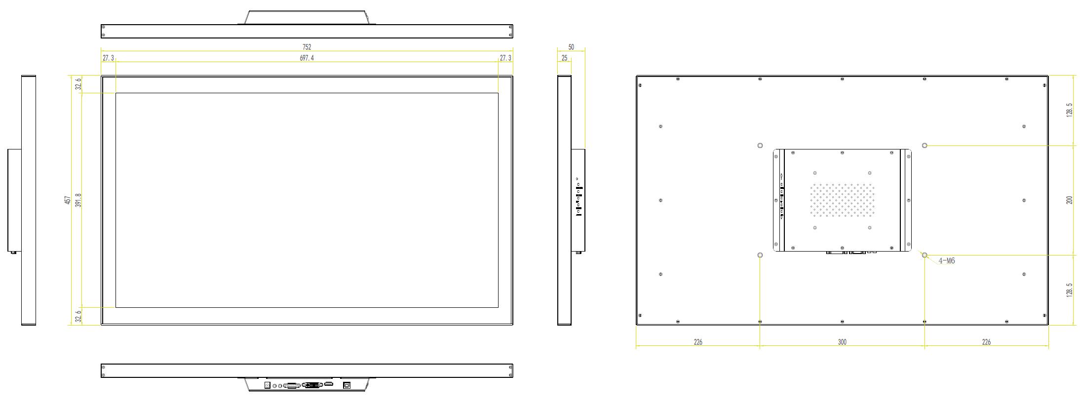Capacitive Touchscreen Display Outdoor 32 Inch Industrial LCD Monitor