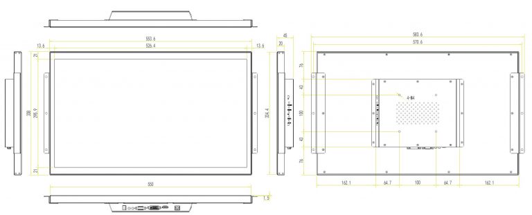 Open Frame Touch Screen 23.8 inch Embedded/VESA Industrial monitor